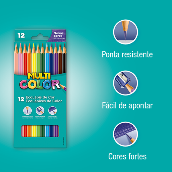 Ecolápis de Cor 12 Cores - Multicolor - Image 3