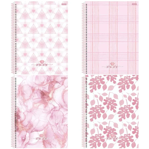 Caderno 10 Matérias - Rosa Rose - 160 Folhas 200mm x 275mm - São Domingos - Image 3