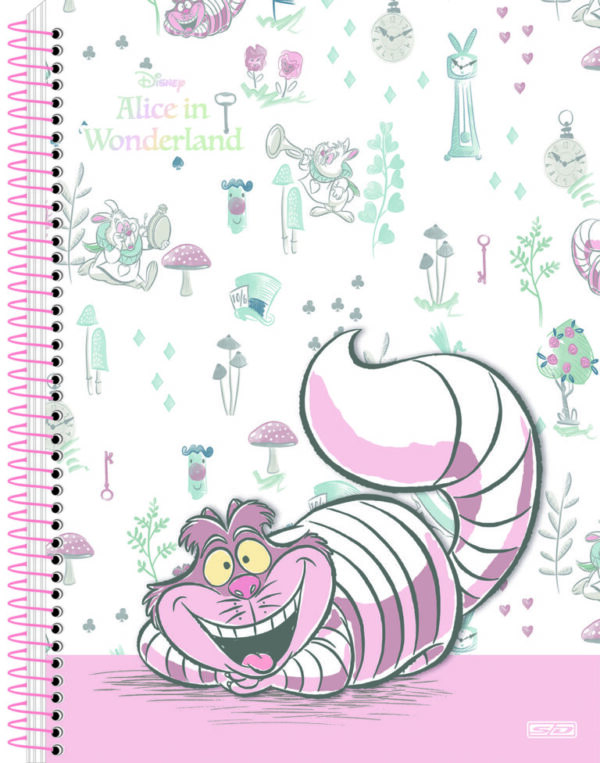 Caderno 1 matéria - Alice in Wonderland - 80 Folhas 200mm x 275mm - São Domingos