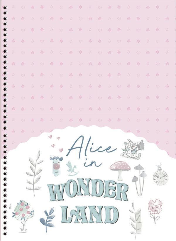 Caderno 1 matéria - Alice in Wonderland - 80 Folhas 200mm x 275mm - São Domingos - Image 2