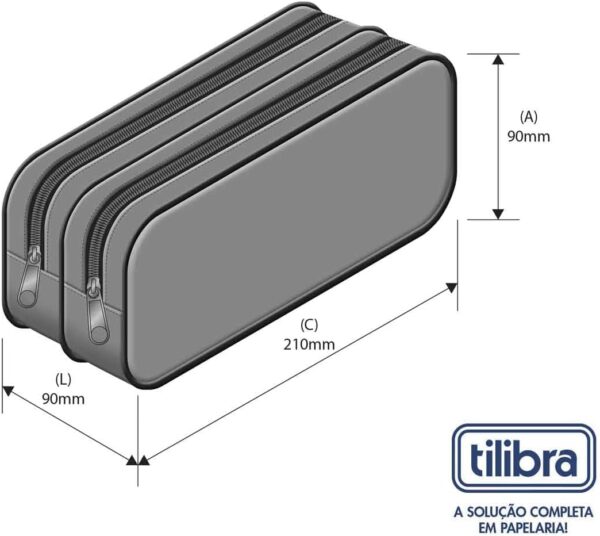 Estojo Duplo G Académie Preto - Tilibra - Image 3