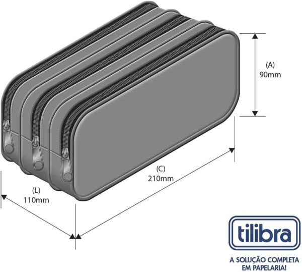 Estojo Triplo G Academie Preto - Tilibra - Image 4
